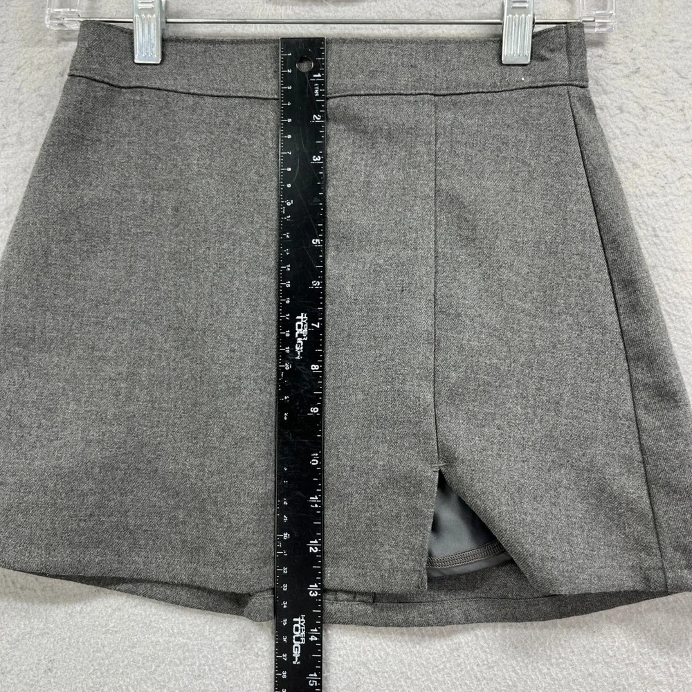 Hollister Skirt Womens XS Gray Ultra High Rise Mini Slit Pleated Preppy Y2K